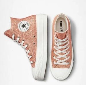 Converse CTAS loft hi healing clay/light gold platform sneakers size 7